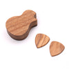 Wood Guitar Picks Plectrum+Pick Holder for Acoustic Electric Guitar Rosewood