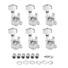 6R Locked String Guitar Tuning Pegs Tuner With Keys Small Square Head Silver