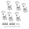 6R Locked String Guitar Tuning Pegs Tuner With Keys Small Square Head Silver