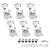 6R Locked String Guitar Tuning Pegs Tuner With Keys Small Square Head Silver