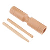 Wood Double Cylinder Tone Block with Mallet Kid Musical Toy Polished Surface