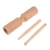 Wood Double Cylinder Tone Block with Mallet Kid Musical Toy Polished Surface