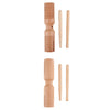 Wood Double Cylinder Tone Block with Mallet Kid Musical Toy Polished Surface