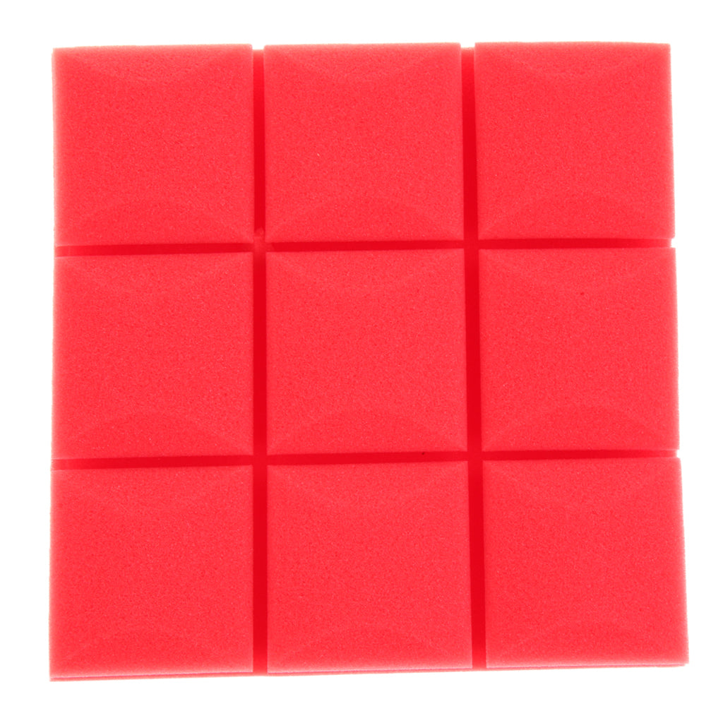 6pcs Acoustic Wedge Foam Sound Absorption Panels for Audio Equipment Red