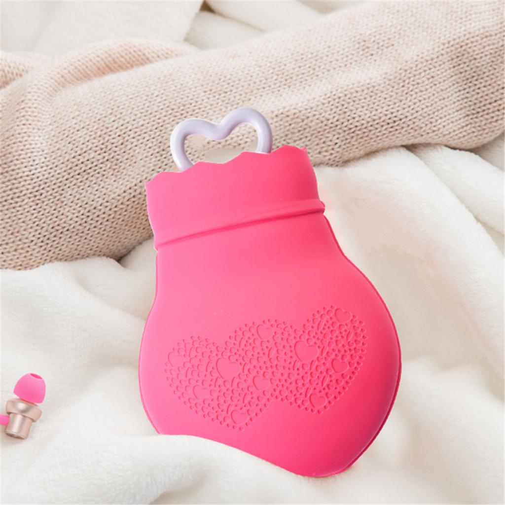 Silicone Hot Water Bottle Winter Warm Relaxing Heat Cold Therapy Red 01