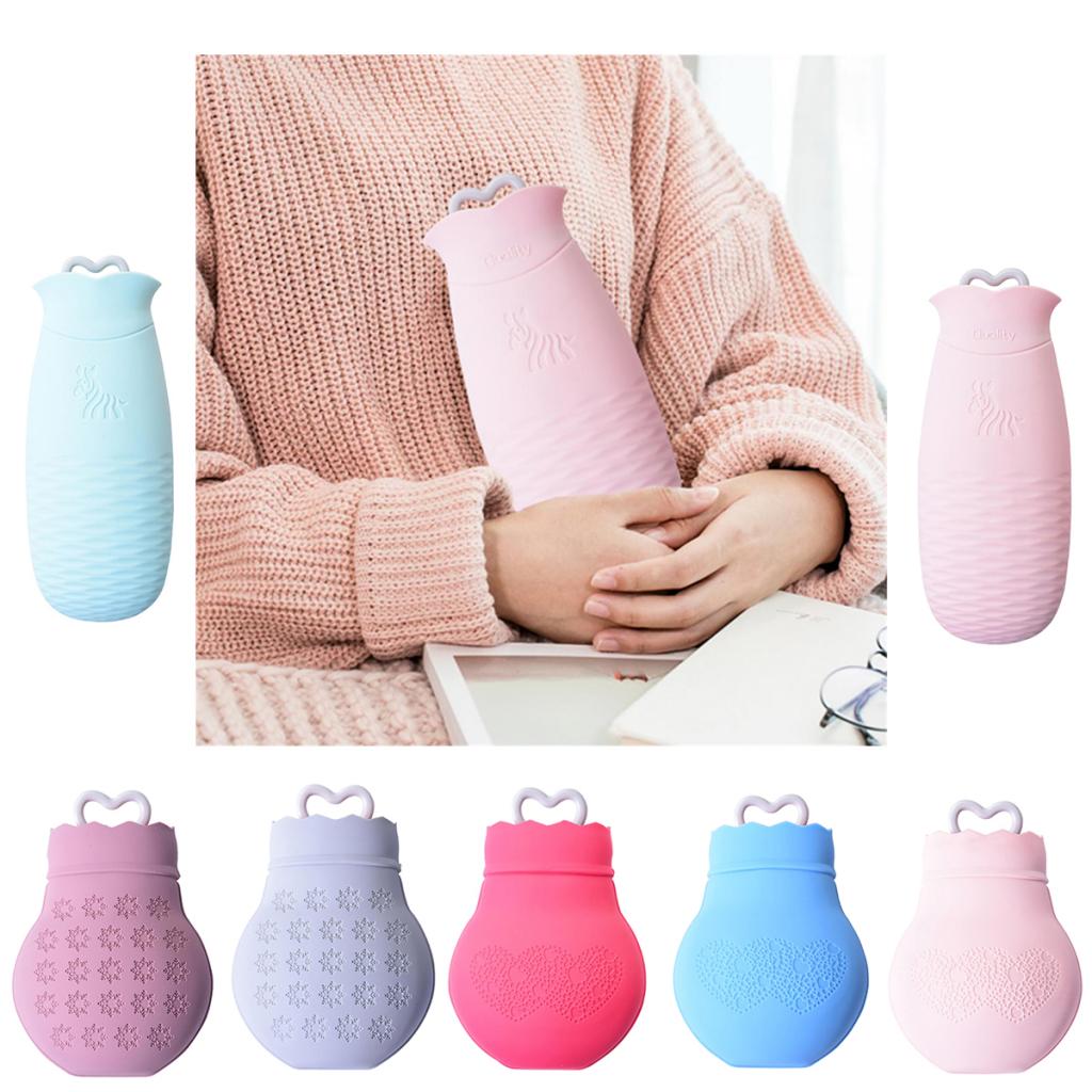 Silicone Hot Water Bottle Winter Warm Relaxing Heat Cold Therapy Red 01