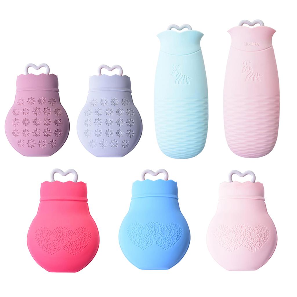 Silicone Hot Water Bottle Winter Warm Relaxing Heat Cold Therapy Red 01