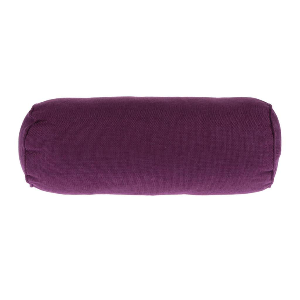 Soft Neck Roll Bolster Pillow Round Cervical Spine Support Pillo Purple