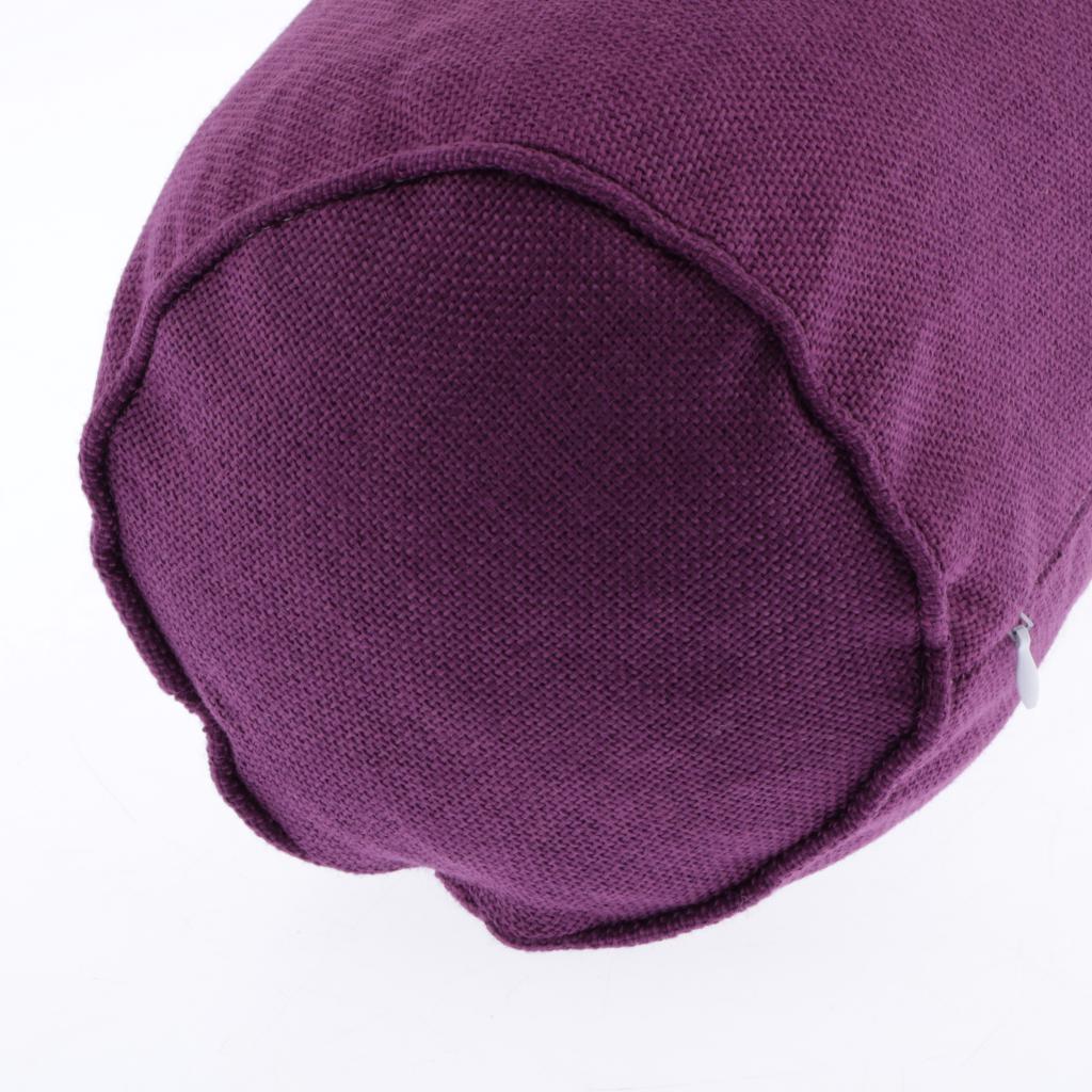 Soft Neck Roll Bolster Pillow Round Cervical Spine Support Pillo Purple