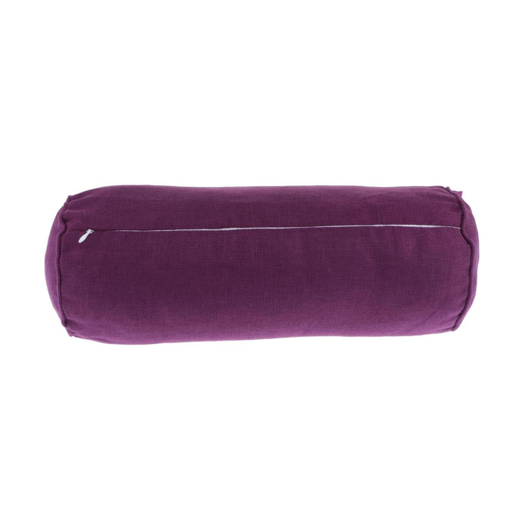 Soft Neck Roll Bolster Pillow Round Cervical Spine Support Pillo Purple