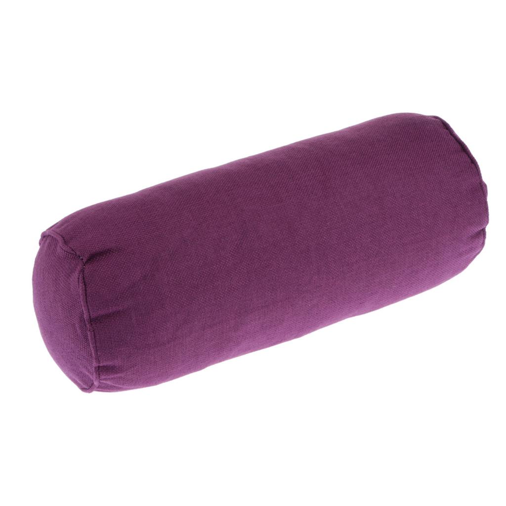 Soft Neck Roll Bolster Pillow Round Cervical Spine Support Pillo Purple