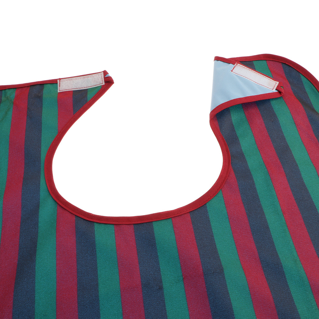 Reusable PVC Eating Bib Dining Clothing Protector for Elderly Adults Red