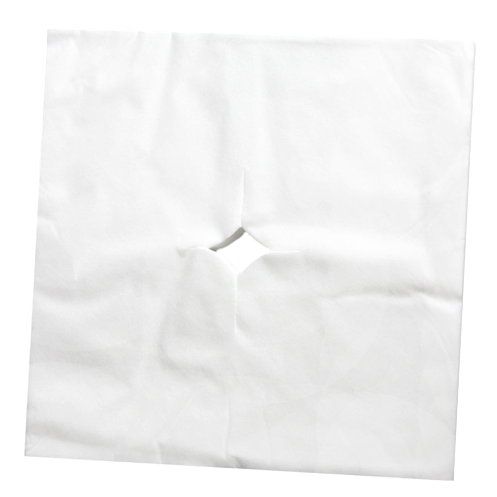 100 Pcs Disposable Non Woven Face Rest Cradle Covers With Cross Cut White