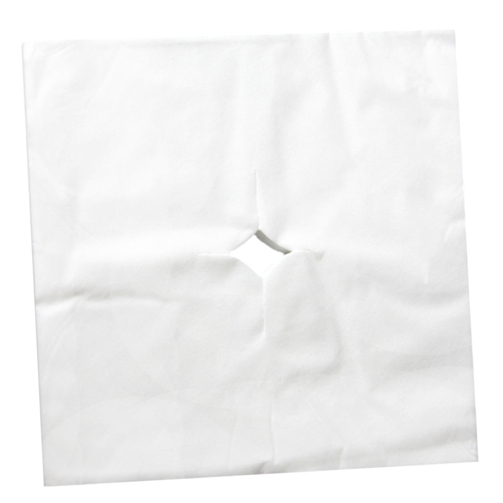 100 Pcs Disposable Non Woven Face Rest Cradle Covers With Cross Cut White