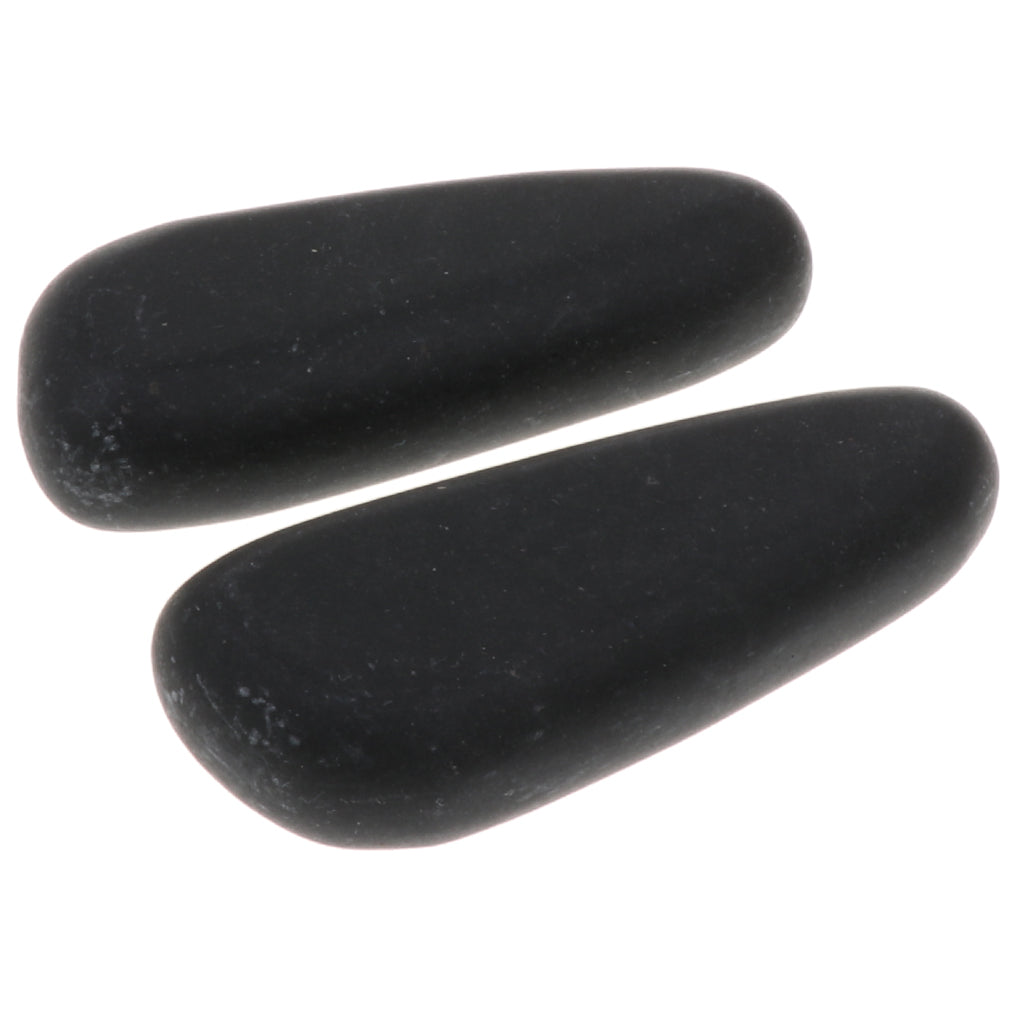 2X Fitness Black Hot Massage Energy Stones for Spa Relaxation 8x3.2x2cm