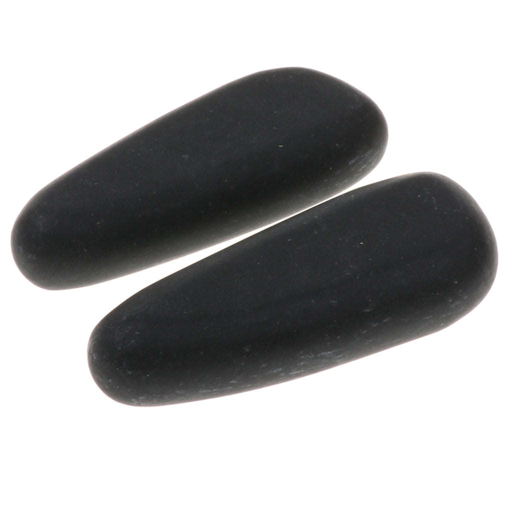 2X Fitness Black Hot Massage Energy Stones for Spa Relaxation 8x3.2x2cm