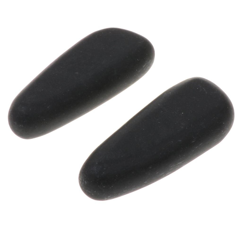 2X Fitness Black Hot Massage Energy Stones for Spa Relaxation 8x3.2x2cm