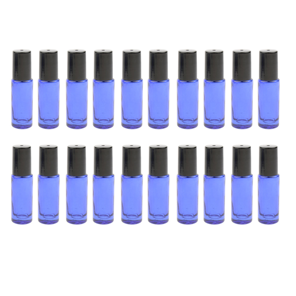 20 Pieces 5ml Essential Oil Roller Bottles Glass Perfume Bottles Blue