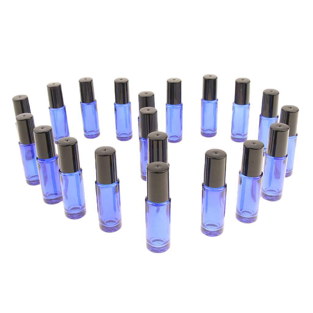 20 Pieces 5ml Essential Oil Roller Bottles Glass Perfume Bottles Blue