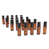 20 Pieces 5ml Essential Oil Roller Bottles Glass Perfume Bottles Dark Brown