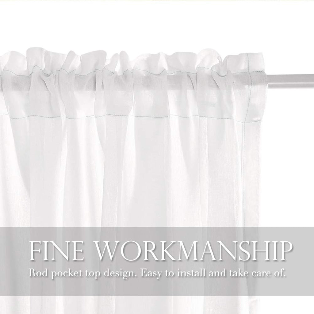 Window Valance Drape Gradient Color Sheer Voile Curtain Panel 100x160cm