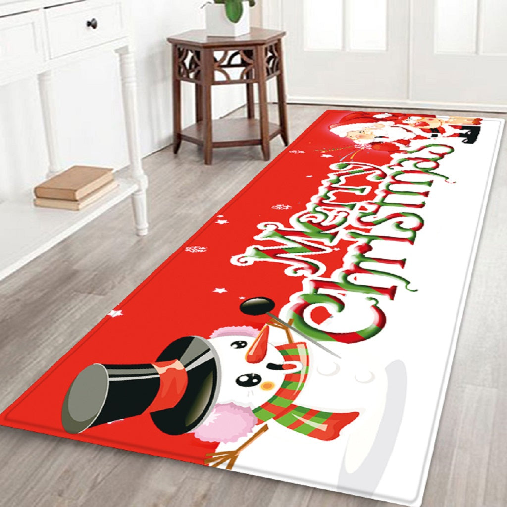 Christmas Floor Mat Living Room Area Carpet Rug 47x16inch Merry Christmas