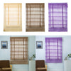 Tie-Up Shade Lace Voile Curtain Cafe Net Curtains for Kitchen Yellow_S