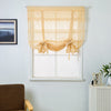 Tie-Up Shade Lace Voile Curtain Cafe Net Curtains for Kitchen Yellow_S