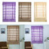 Tie-Up Shade Lace Voile Curtain Cafe Net Curtains for Kitchen Yellow_S