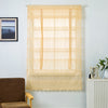 Tie-Up Shade Lace Voile Curtain Cafe Net Curtains for Kitchen Yellow_S