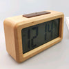 Wooden Electronic Smart Clock Date Temperature Dispaly Clock Brown