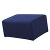 Stretch Ottoman Pouf Cover Footrest Stool Slipcover Protector a Dark Blue