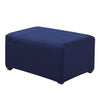 Stretch Ottoman Pouf Cover Footrest Stool Slipcover Protector a Dark Blue