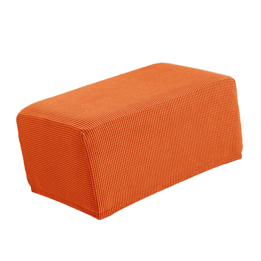 Stretch Ottoman Pouf Cover Footrest Stool Slipcover Protector a Orange