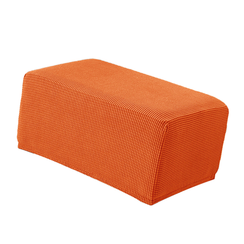 Stretch Ottoman Pouf Cover Footrest Stool Slipcover Protector a Orange