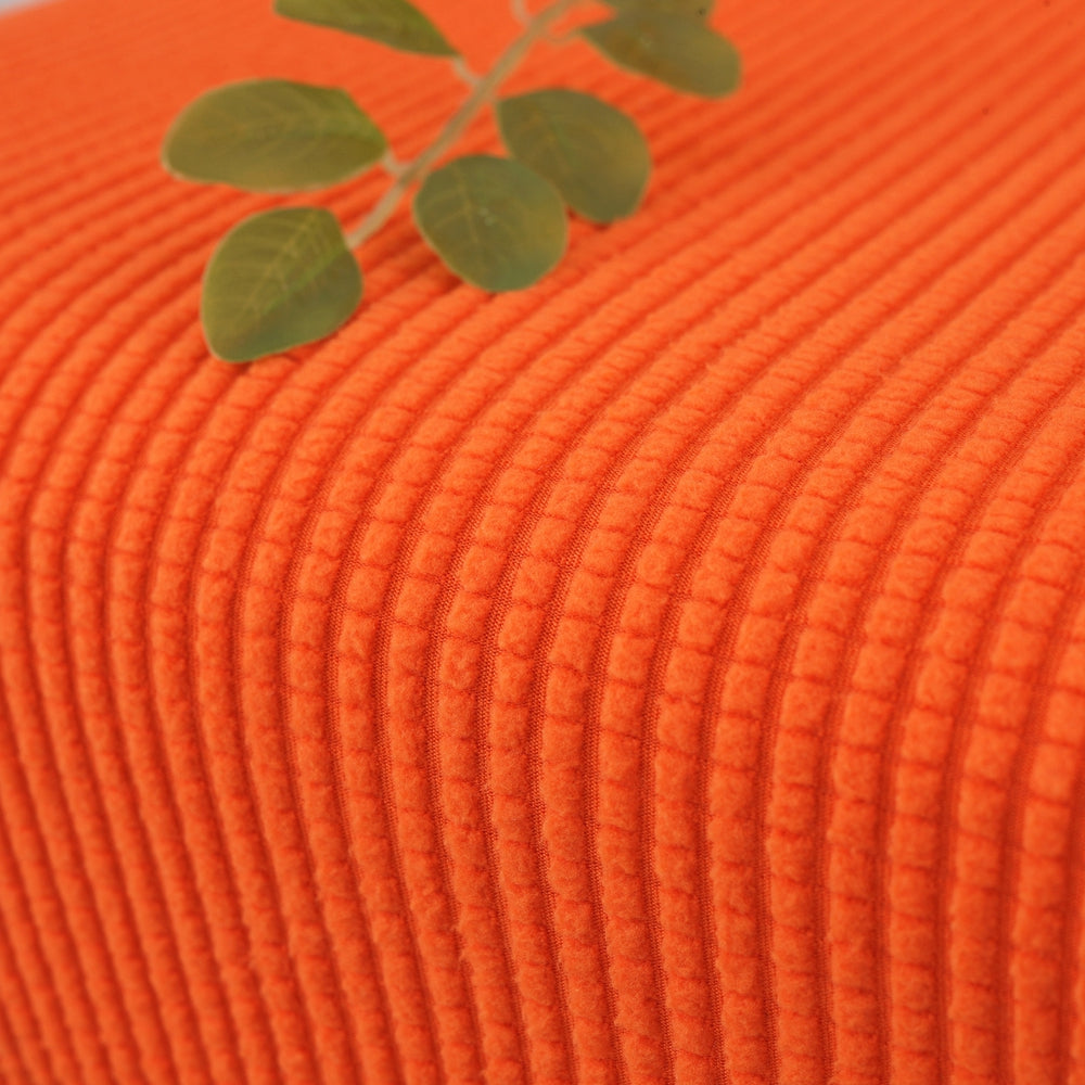 Stretch Ottoman Pouf Cover Footrest Stool Slipcover Protector a Orange