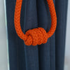 1 Pair of Modern Knotted Curtain Tiebacks Holdback with Magnetic Orange