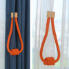 1 Pair of Modern Knotted Curtain Tiebacks Holdback with Magnetic Orange