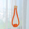 1 Pair of Modern Knotted Curtain Tiebacks Holdback with Magnetic Orange