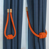 1 Pair of Modern Knotted Curtain Tiebacks Holdback with Magnetic Orange