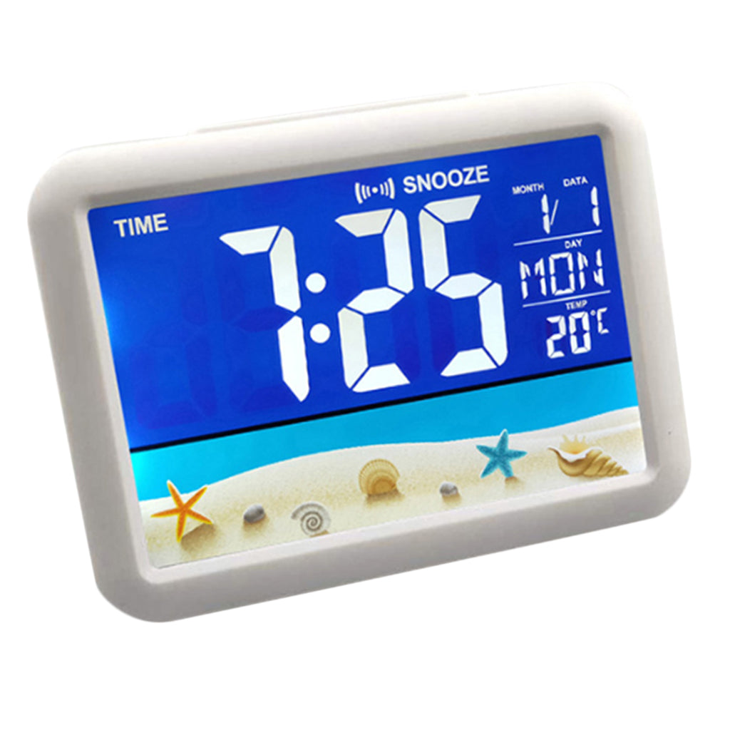 LCD Color Screen Alarm Clock Digital Beside Clock for Students Seaside