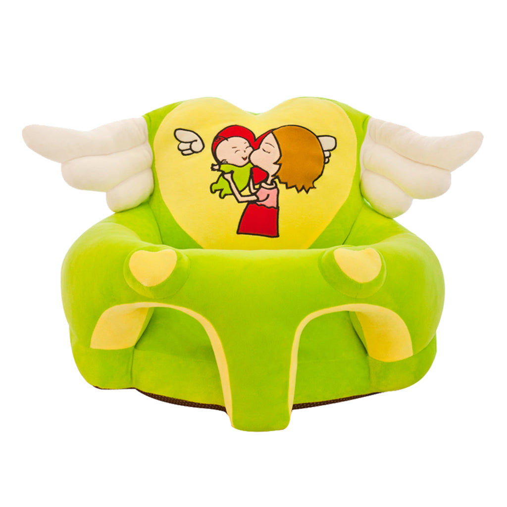 Cartoon Baby Toddler Learn to Sit Fold Sofa Chairs Armchair Cover Green