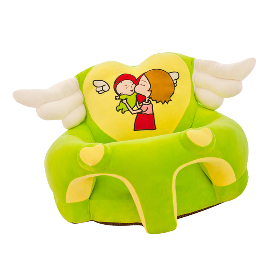 Cartoon Baby Toddler Learn to Sit Fold Sofa Chairs Armchair Cover Green