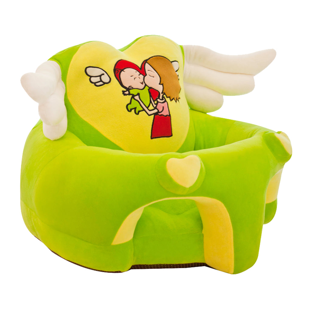 Cartoon Baby Toddler Learn to Sit Fold Sofa Chairs Armchair Cover Green