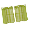 Window Voile Sheer Curtain Valance Tiers Green 74x90cm