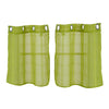 Window Voile Sheer Curtain Valance Tiers Green 74x61cm