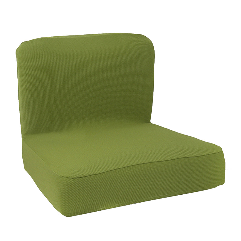 Short Low Back Stretch Dining Chair Cover Bar Stool Seat Slipcover Green