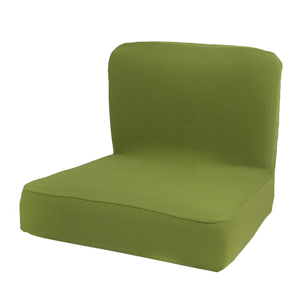 Short Low Back Stretch Dining Chair Cover Bar Stool Seat Slipcover Green