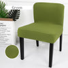 Short Low Back Stretch Dining Chair Cover Bar Stool Seat Slipcover Green