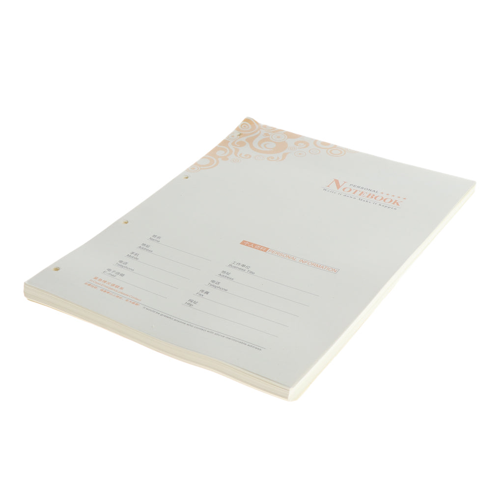 80 Sheets Refillable Lined Paper Inserts for Notebook Binder A4 Size 4 Holes